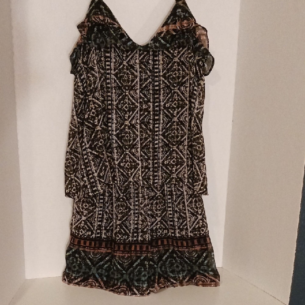 NWT Women's Boho Chic Multicolor Geometric Print Skort Dress Size Large